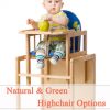 Natural and Green Highchairs