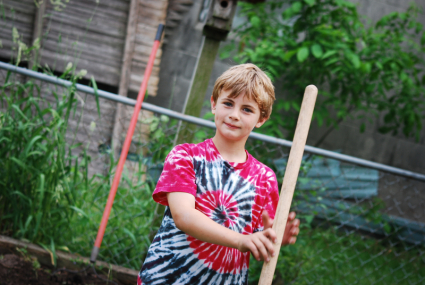 Having fun in the garden