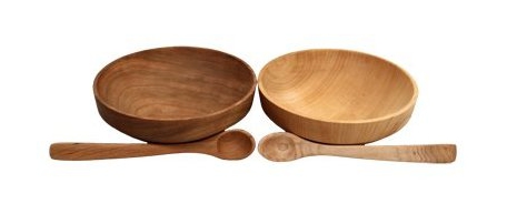 Wooden Bowls and Utensils for Kids