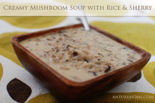 Creamy Mushroom Soup with Rice and Sherry