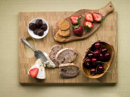 Food on a cutting board