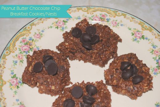 Peanut Butter Chocolate Chip Breakfast Cookies or Nests – No Bake!