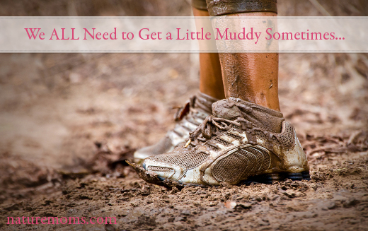 A Woman with Muddy Shoes at a Mud Run