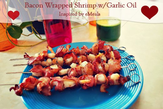 Bacon Wrapped Shrimp with Garlic Oil