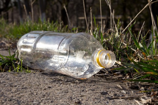 plastic bottle ruining nature