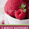 5 Minute Raspberry Spinach Sorbet