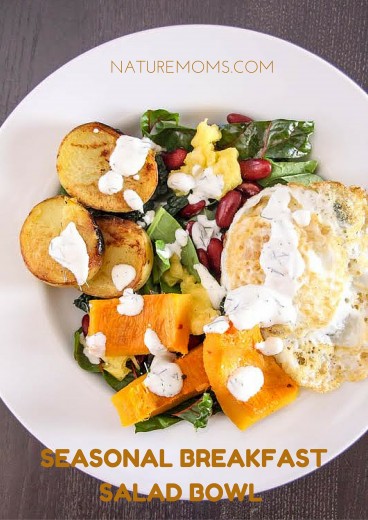 Breakfast Salad Bowl with Fennel Sour Cream Dressing