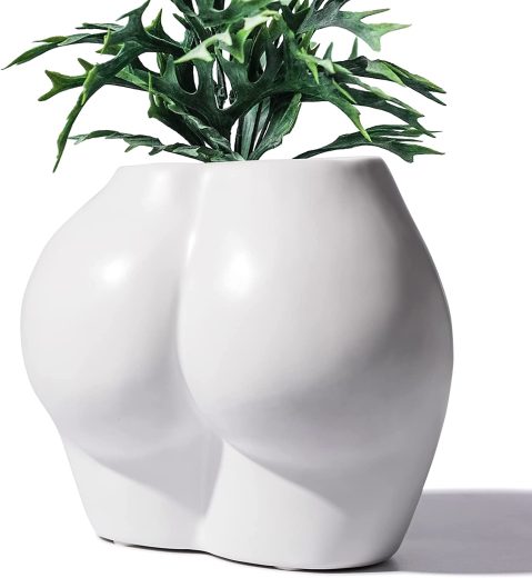 Body Shaped Planter Lower Body Small Ceramic Flower Vase with Drainage Hole